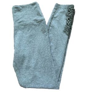 Aerie Gray Floral Appliqué Leggings
